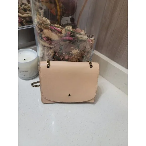 Madewell The Chain Leather Crossbody Bag Color LINEN style G8082 - Picture 1 of 7